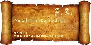 Perdéli Kurszán névjegykártya